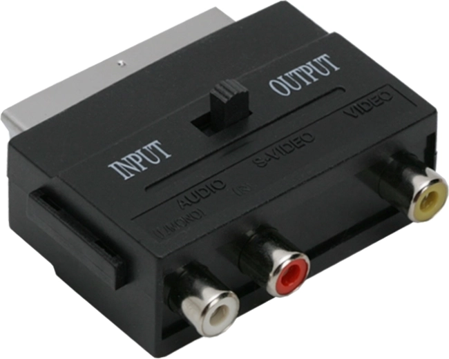 Adaptateur Euro/SCART vers 3× RCA avec commutateur