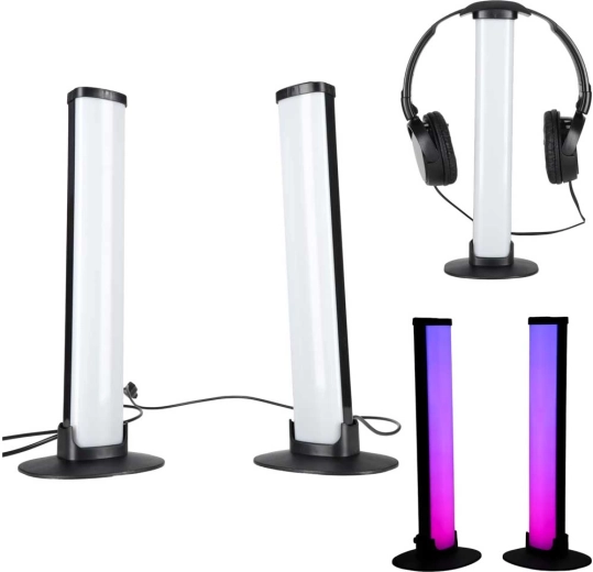 Colonnes lumineuses LED RGB de bureau gaming avec télécommande (2 pcs)