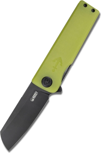 Kubey Sailor couteau de poche 7,9 cm, Blackwash, jaune translucide, G10, clip