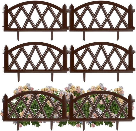 Bordure de jardin marron 50 × 30 cm, lot de 6 pièces