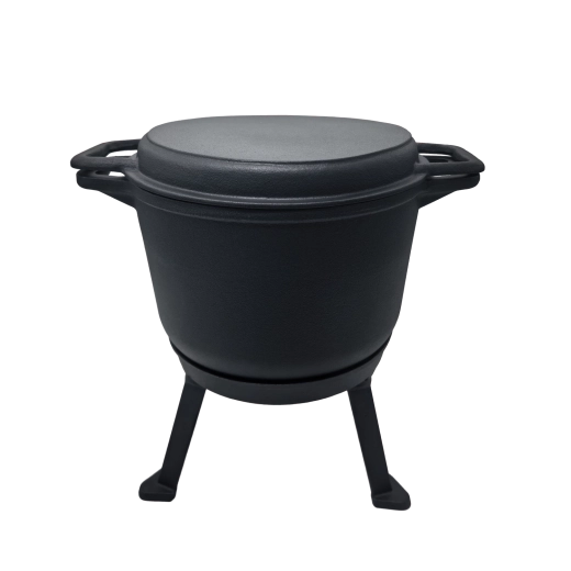 Marmite de chasse en fonte 3 en 1 8 l (casserole/poêle/marmite)