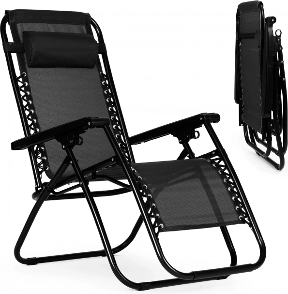 Fauteuil de jardin à dossier réglable ZERO GRAVITY ModernHome - noir