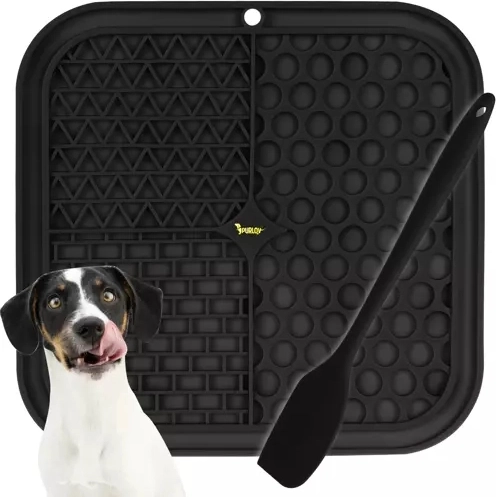 Tapis à lécher anti-stress pour chiens Purlov, en silicone, 20 × 20 cm