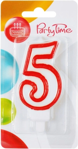 Bougie d’anniversaire chiffre 5 – rouge