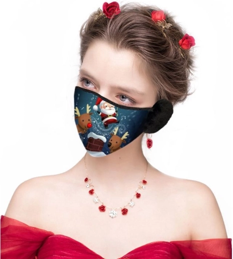 Masque de Noël avec protège-oreilles – renne