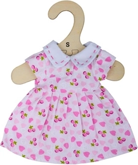 Robe rose avec cœurs pour poupée 28 cm