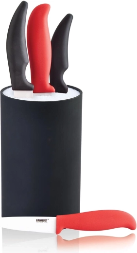 Support à couteaux CULINARIA Black avec insert amovible à poils, 18 cm