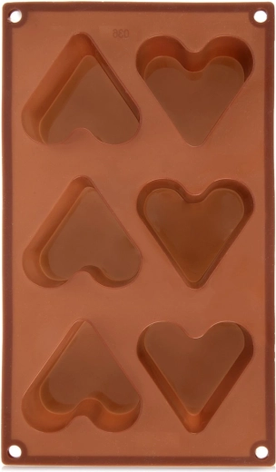 Moule en silicone pour pâtisserie – cœur, marron 29 × 17,5 × 3,8 cm