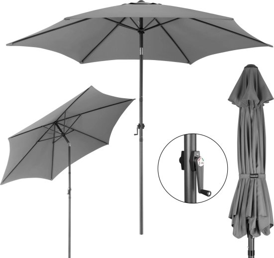Parasol de jardin pliable Bauerkraft 300 cm graphite 50UV