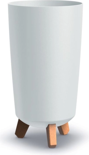 Cache-pot blanc sur pieds Gracia Tubus Slim 19,5 cm