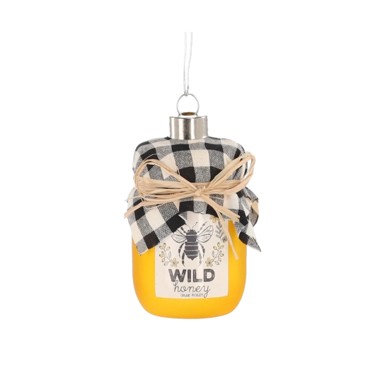 Boule de Noël en verre en forme de pot de miel