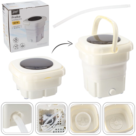 Mini machine à laver pliante et portable 18 L, blanche
