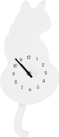 Horloge murale Toro – chat blanc 40 cm