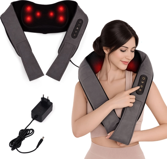 Ceinture de massage shiatsu Kaden pour la nuque et le dos avec chauffage 24 W