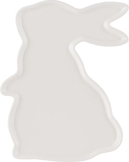 Petite assiette/plateau de service en porcelaine en forme de lapin, crème, 23 × 17 cm