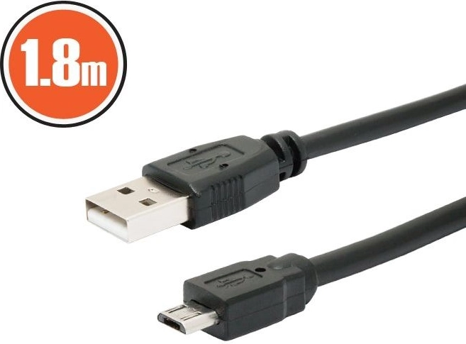 Câble USB 2.0 USB-A vers micro USB-B, 1,8 m, noir