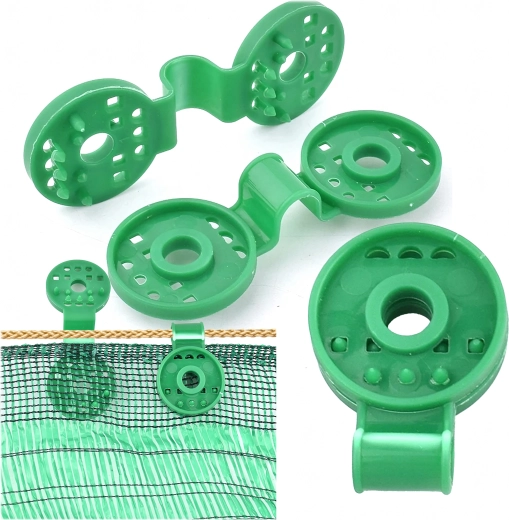 Clips pour fixer le filet brise-vue sur clôture, 20 pcs, vert