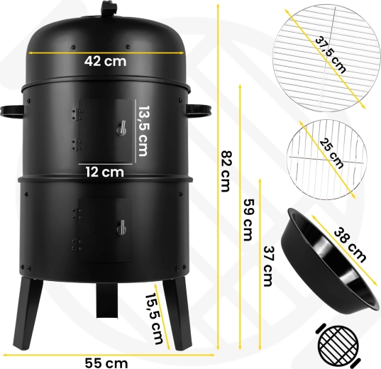 Curron SmokeHouse GM8000 barbecue de jardin avec fumoir et thermomètre