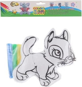 Chat à colorier – peluche lavable avec feutres