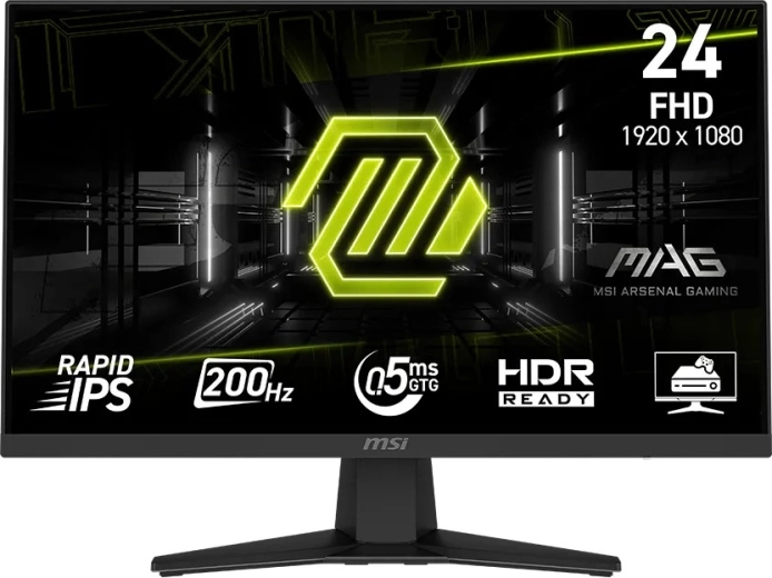 Moniteur gaming MSI 24" MAG 244F Rapid IPS 200 Hz
