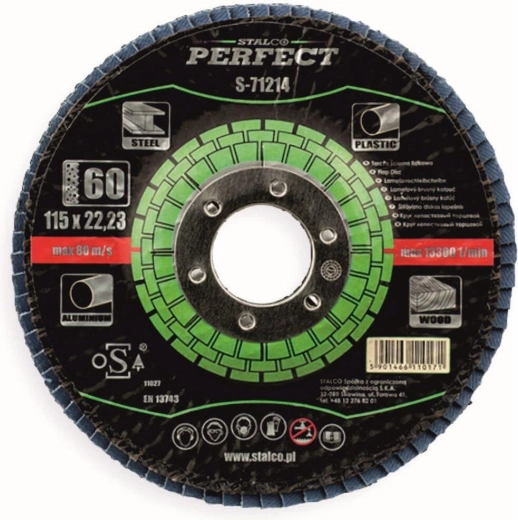 Disque à lamelles Stalco en corindon 125 × 22,23 mm grain 60