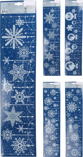 Décoration de fenêtre de Noël autocollante 15 × 64 cm – motifs assortis