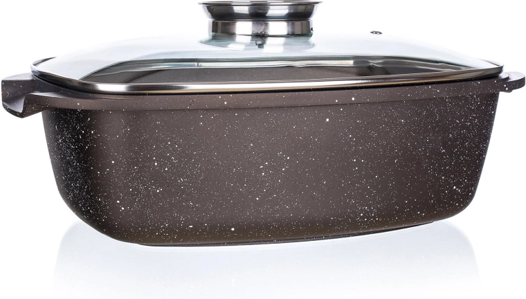 Rôtissoire avec bouton d’arôme PREMIUM Dark Brown 39,5 × 22 × 11 cm