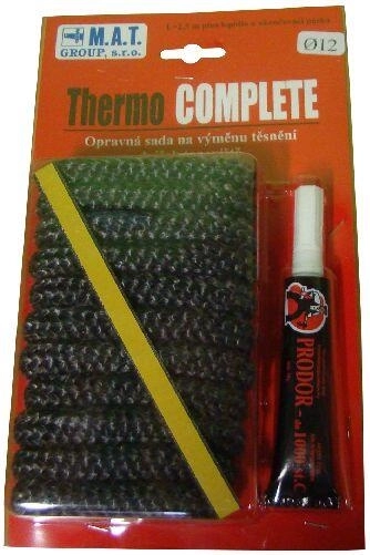 Corde d’étanchéité isolante 8 mm THERMOKOMPLET avec kit de colle, 2,5 m, jusqu’à 500 °C