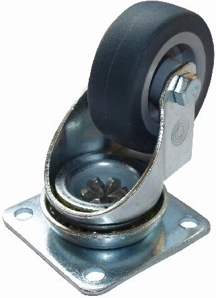 Roulettes de meuble pivotantes pour parquet 30 mm, en caoutchouc (4 pcs)