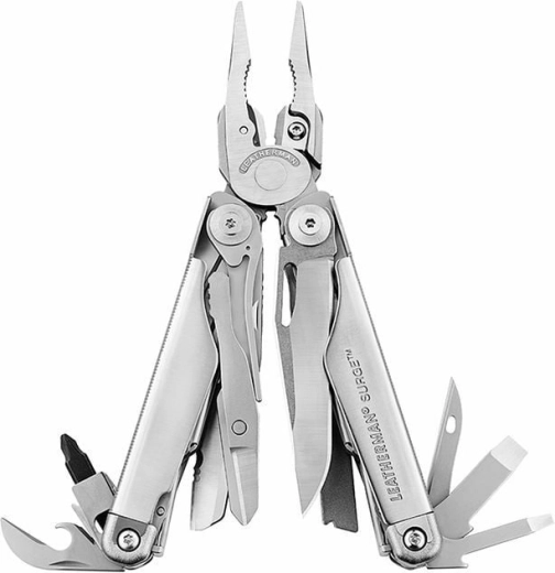 Leatherman Surge outil multifonction, 21 fonctions, tout inox, argenté