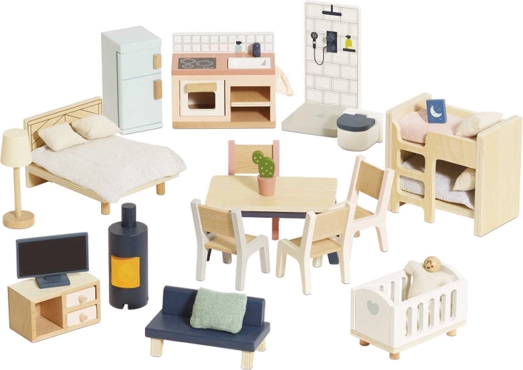 Grand ensemble de meubles en bois pour maison de poupées Le Toy Van