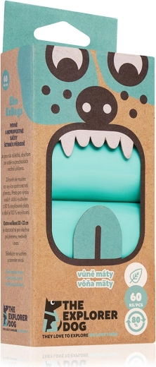 Explorer dog sacs recyclés pour déjections canines parfum menthe 60 pcs