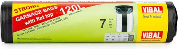 Sacs poubelle 120 l, noirs, 7 pcs