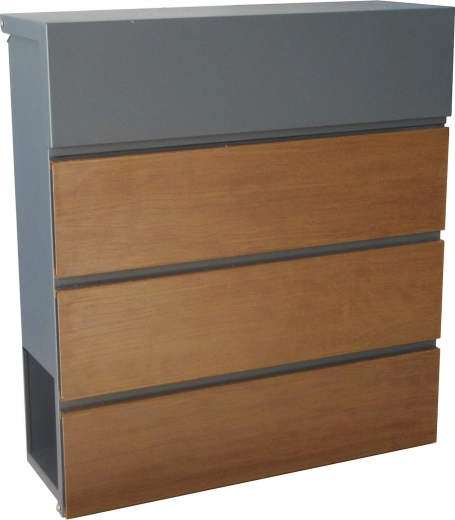 Boîte aux lettres avec décor bois, anthracite 370 × 410 × 130 mm