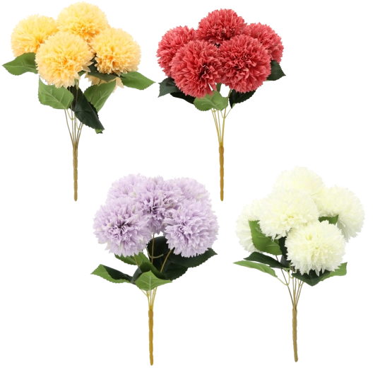 Bouquet décoratif artificiel d’alliums ornementaux, mix de couleurs, 40 cm