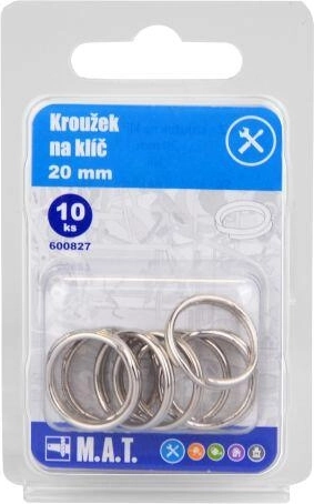 Anneau porte-clés 20 mm nickel (10 pcs)
