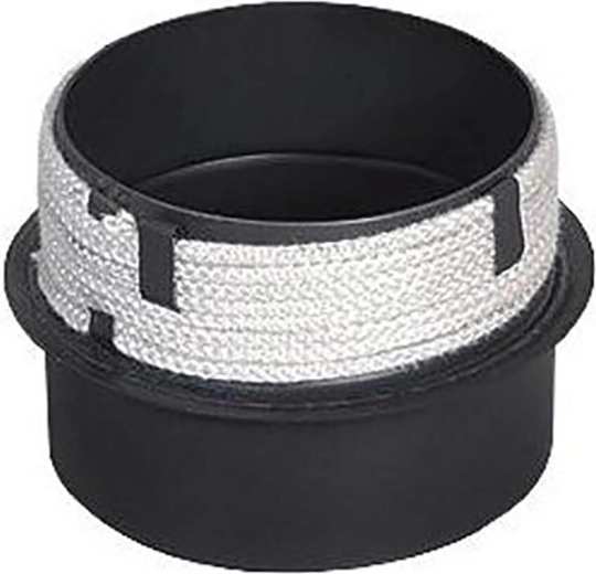 Raccord de cheminée 200/200 mm avec corde d’étanchéité, longueur 160 mm, épaisseur 1,5 mm, noir