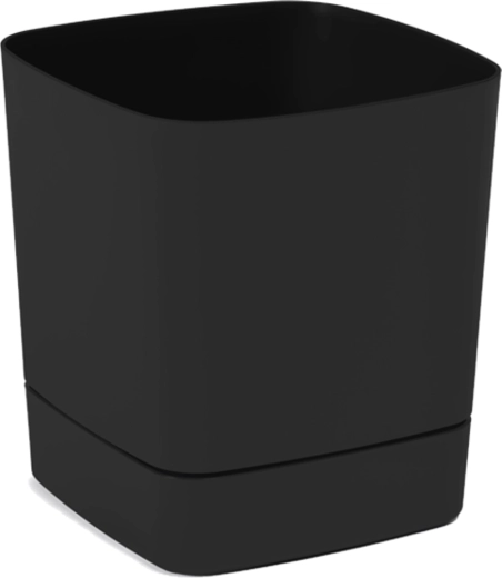 Pot de fleurs avec soucoupe Clima 190 × 190 mm noir