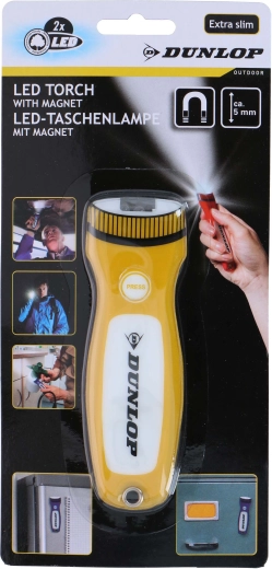 Lampe de poche DUNLOP 2× LED avec aimant