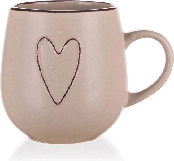 Tasse en céramique Heart 500 ml beige