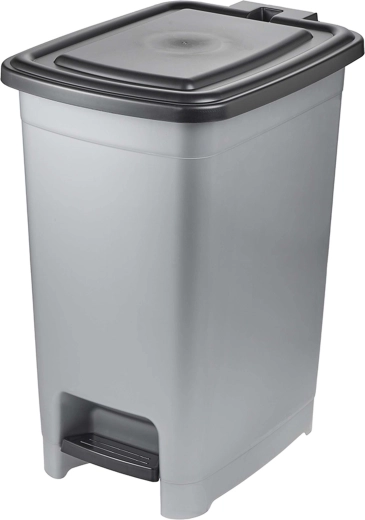 Poubelle à pédale argent clair 32 × 42 × 53 cm
