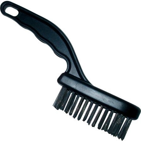 Brosse métallique 4 rangées 10,5 cm avec manche en plastique