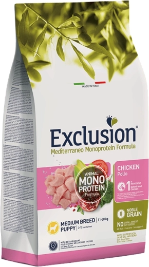 Exclusion Puppy Medium croquettes pour chiots de races moyennes – poulet, 3 kg