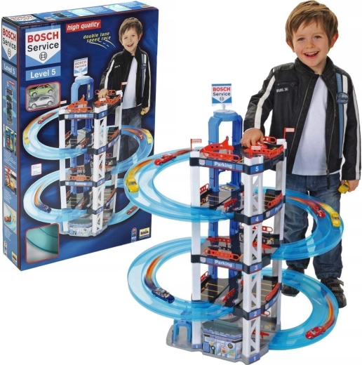 Garage parking XXL BOSCH Service 5 étages 85 cm de Klein + 2 petites voitures