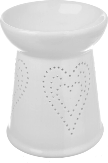 Brûle-parfum en porcelaine blanche avec cœur