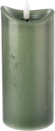 Bougie LED verte avec minuterie 15 cm