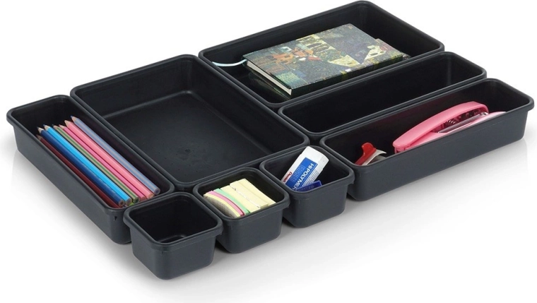 Organiseur de tiroir modulaire Vilde 8 pcs noir