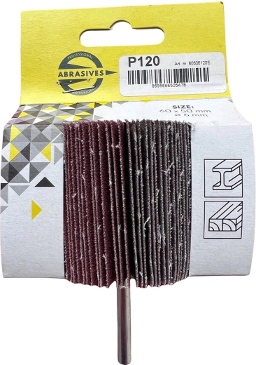 Meule lamellaire sur tige 60 × 40 × 6 mm, grain 120
