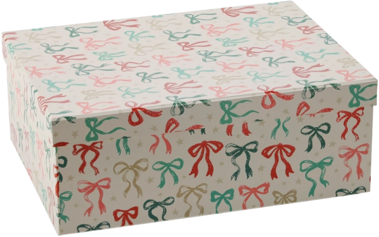 Boîte cadeau de Noël avec nœud 33 × 24 × 12,5 cm