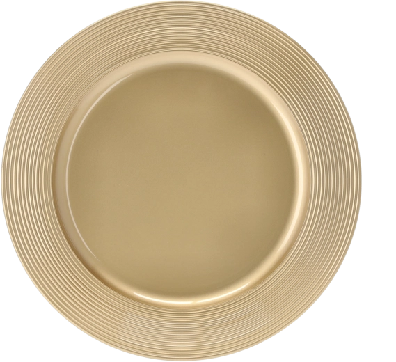 Dessous de plat rond doré en polypropylène 33 cm avec bord rainuré